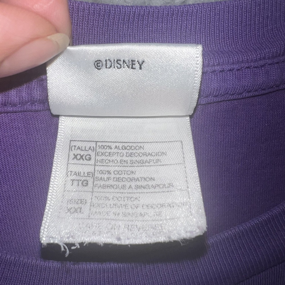 VTG Disney T Shirt Men 2XL XXL Purple Eeyore Tigger Pooh Embroidered Pocket Tee - Picture 5 of 8